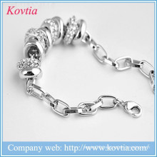 Distinctive design sliver crystal bracelet rings accessories bracelets chucky chain toggle clasp charm bracelet